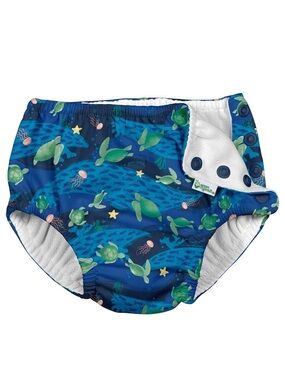 i play. Snap Reusable Absorbent Swim Diaper in Navy Turtle Journey